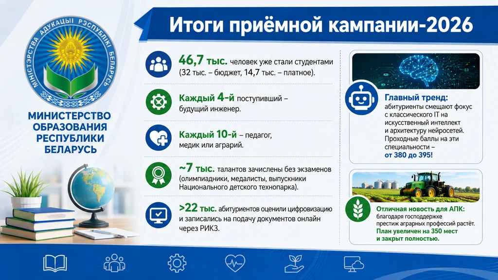 Итоги вступительной кампании 2026 года: стопроцентное выполнение плана и новые тренды в выборе профессий